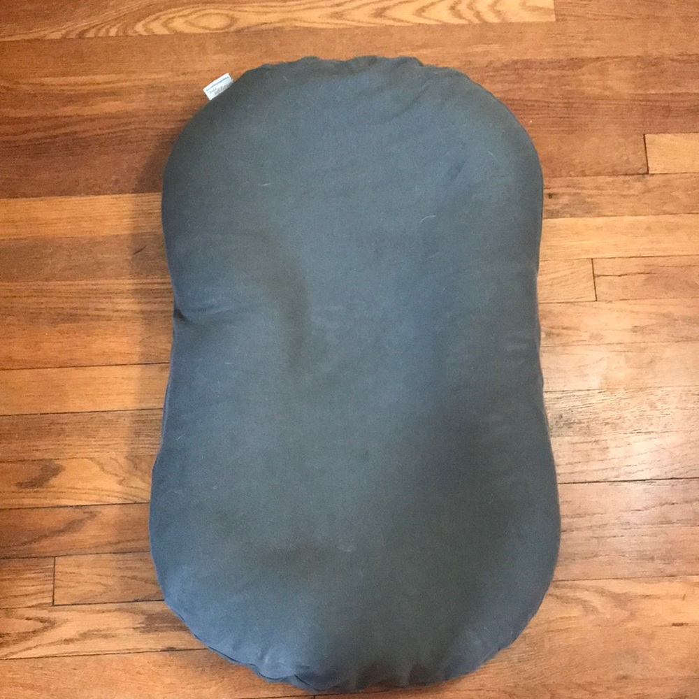 Snuggle Me Organic Bed & Blue Gray Cover